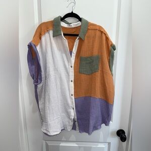 GeeGee Multicolor Casual Button Down Shirt